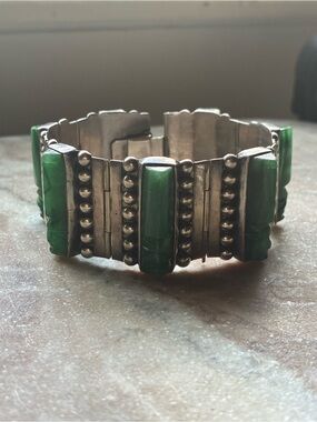 Vintage Sterling Silver and Gemstone bracelet from Mexico
